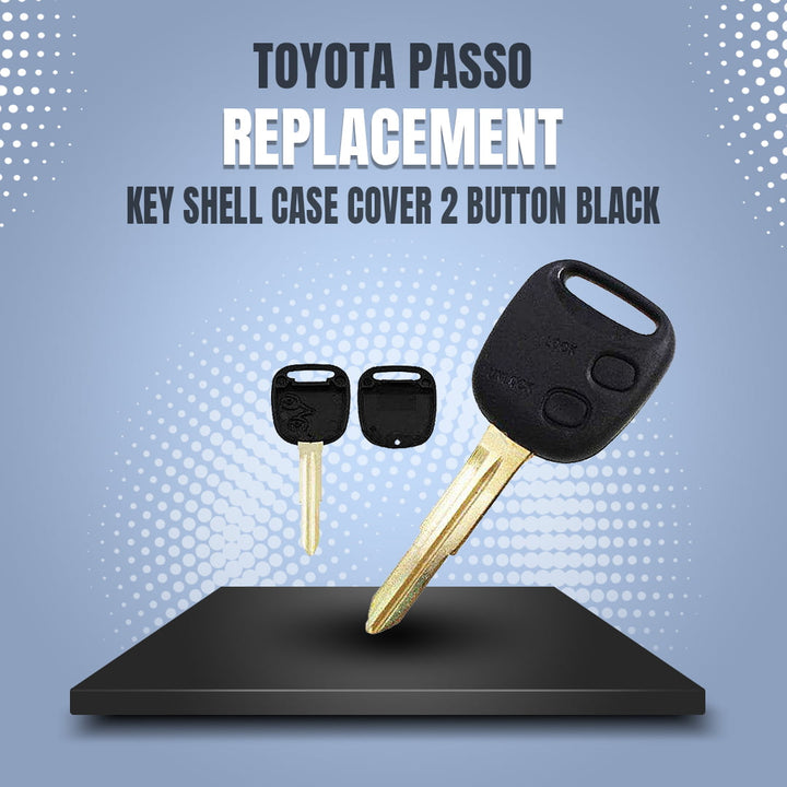 Toyota Passo Replacement Key Shell Case Cover 2 Button Black