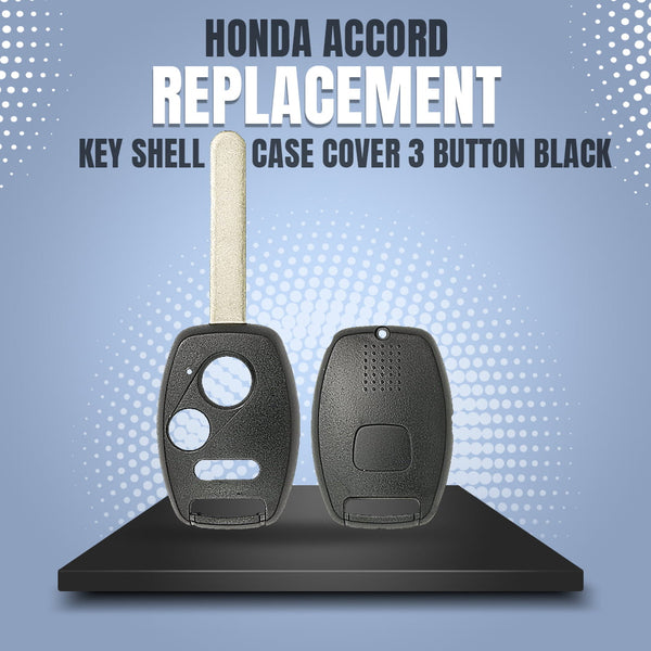 Honda Accord Replacement Key Shell Case Cover 3 Button Black