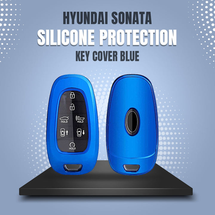 Hyundai Sonata Silicone Protection Key Cover Blue - Model 2021-2024