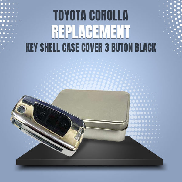 Toyota Corolla Replacement Key Shell Case Cover 3 button Black - Model 2014-2017