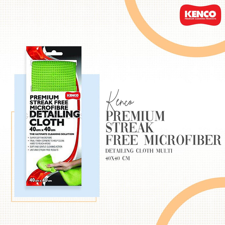 Kenco Premium Streak Free Microfiber Detailing Cloth Multi - 40x40 cm