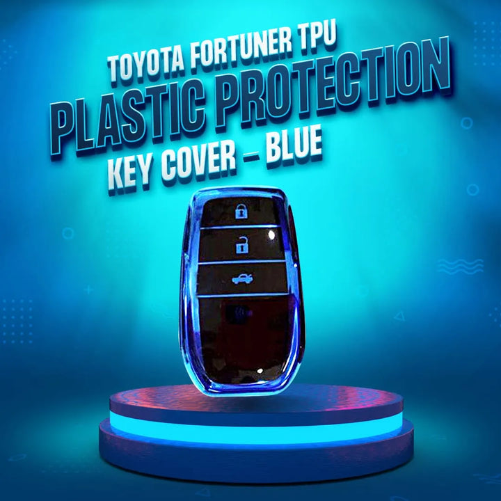 Toyota Fortuner TPU Plastic Protection Key Cover Blue 4 Buttons