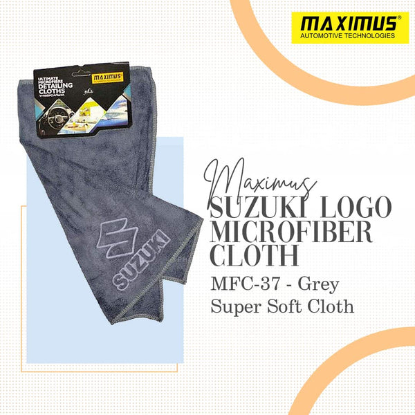 Maximus Suzuki Logo Microfiber Cloth MFC-37 - Grey - 40*40 CM