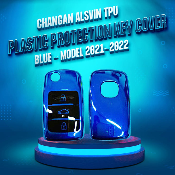 Changan Alsvin TPU Plastic Protection Key Cover Blue - Model 2021-2024