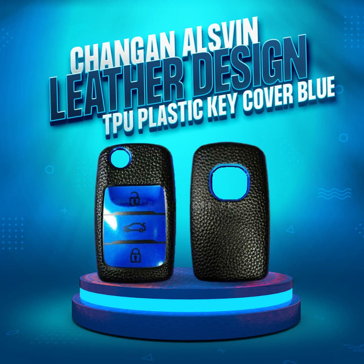 Changan Alsvin Leather Design TPU Plastic Key Cover Blue - Model 2021-2024