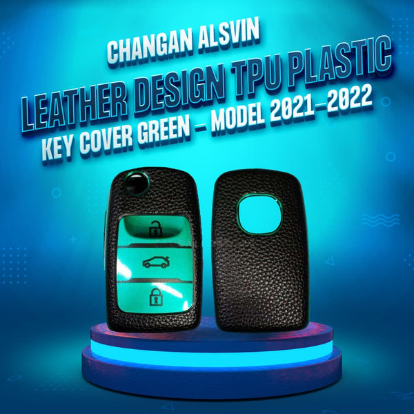 Changan Alsvin Leather Design TPU Plastic Key Cover Green - Model 2021-2024