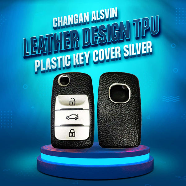 Changan Alsvin Leather Design TPU Plastic Key Cover Silver - Model 2021-2024