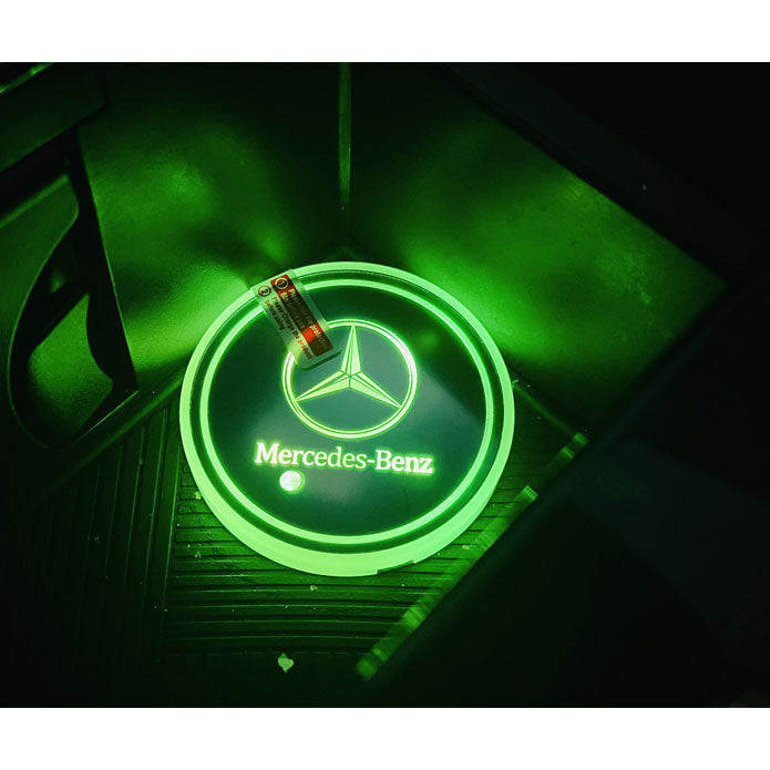 Mercedes RGB LED Car Cup Holder Plate - 1 Piece