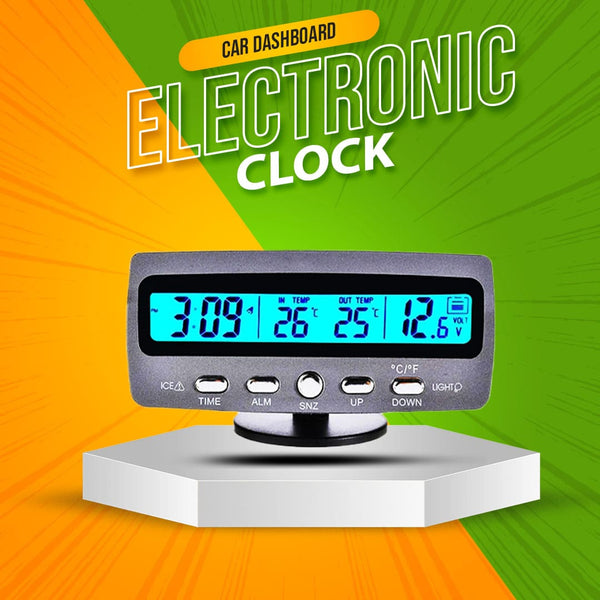 Car Dashboard Clock with Freeze Alert, Thermometer, Voltage – VST-7045