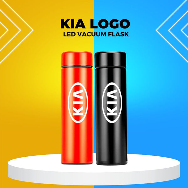 KIA Logo Vacuum Flask LED Temperature Display Multi Color