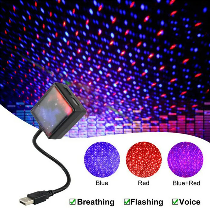 Car Roof Star Ambient Light | USB Galaxy Projector Lamp