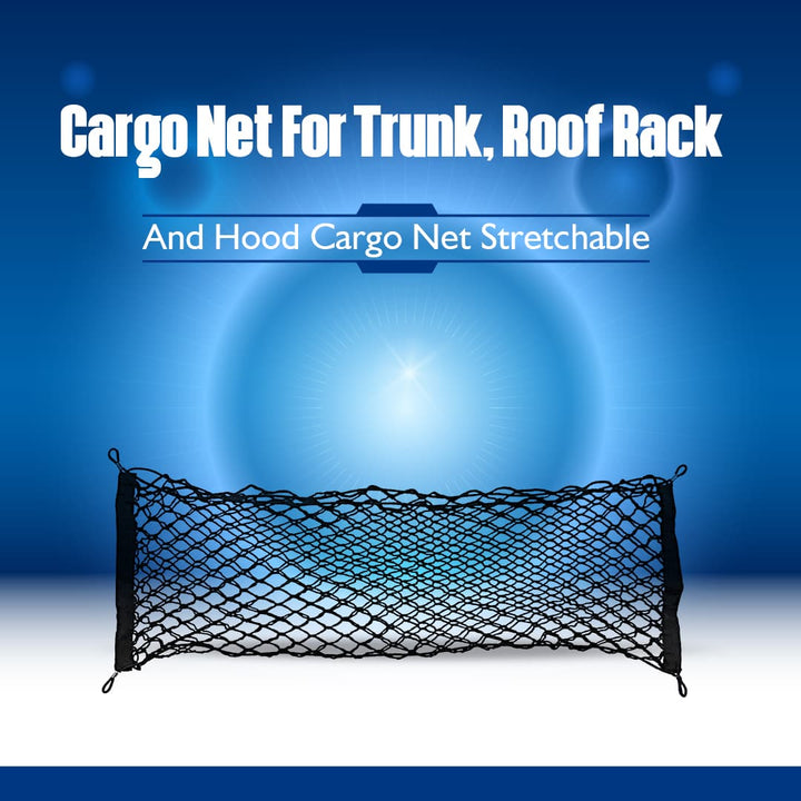 Cargo Net For Trunk, Roof Rack And Hood Cargo Net Stretchable