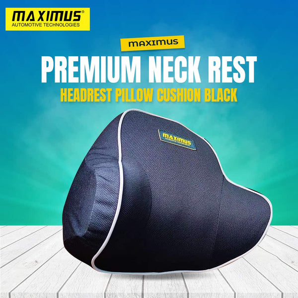 Maximus Premium Neck Rest Headrest Pillow Cushion Black