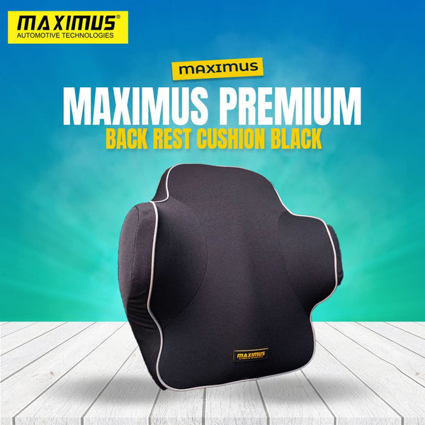 Maximus Premium Back Rest Cushion Black Lumbar Support Back Massager Waist