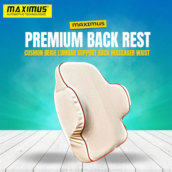 Maximus Premium Back Rest Cushion Beige Lumbar Support Back Massager Waist