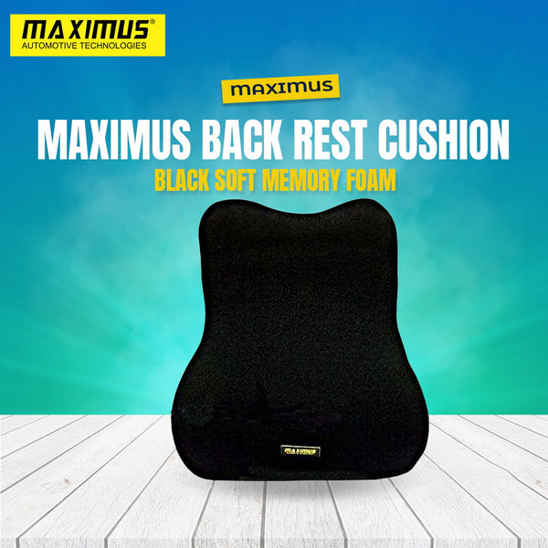 Maximus Back Rest Cushion Black Soft Memory Foam Lumbar Support Back Massager Waist