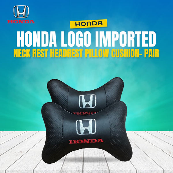 Honda Logo Imported Neck Rest Headrest Pillow Cushion- Pair