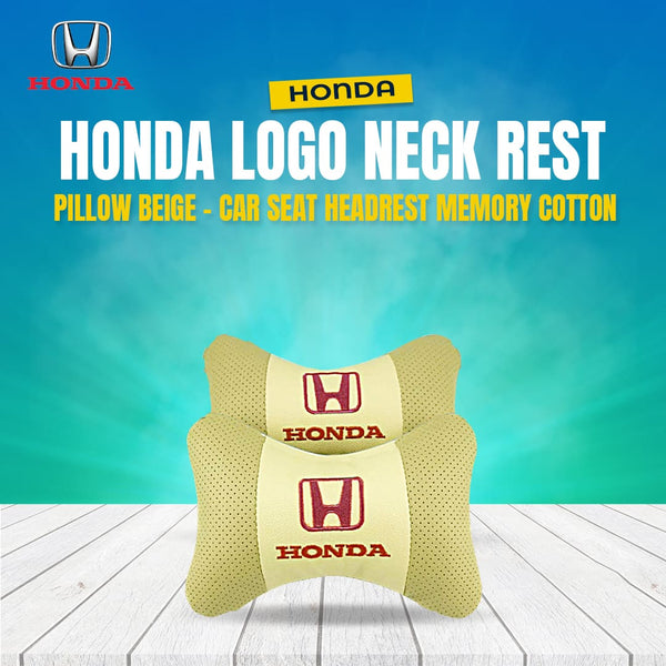 Honda Logo Neck Rest Pillow Beige