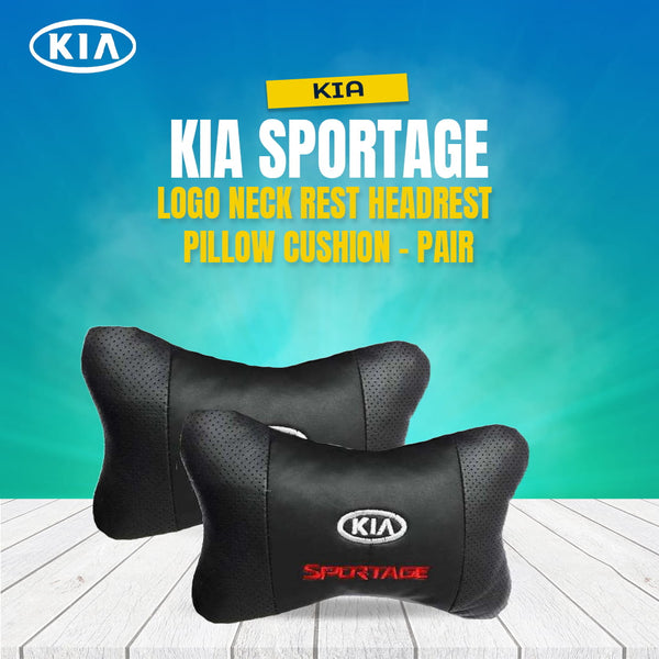 KIA Sportage Logo Neck Rest Headrest Pillow Cushion - Pair