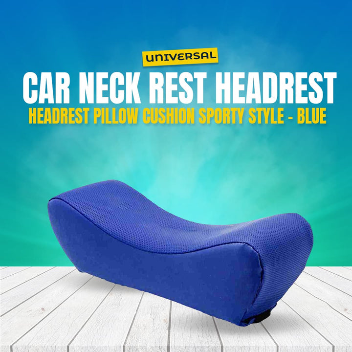 Universal Car Neck Rest Headrest Pillow Cushion Sporty Style Each - Blue