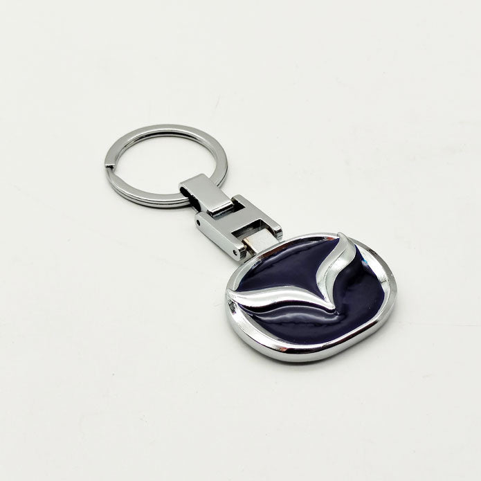 Mazda Logo Metal Keychain Keyring - Blue