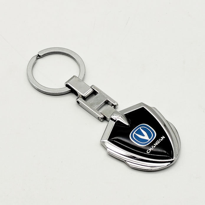 Changan Metal Keychain Keyring - Black And Chrome