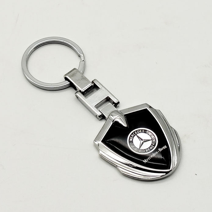 Mercedes Benz Metal Keychain Keyring - Black And Chrome