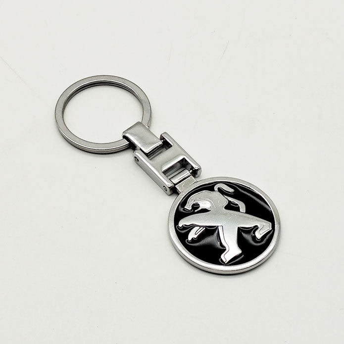 Peugeot Metal Keychain Keyring - Black And Chrome