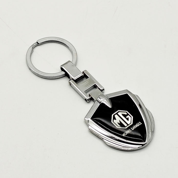 MG Metal Keychain Keyring - Black And Chrome