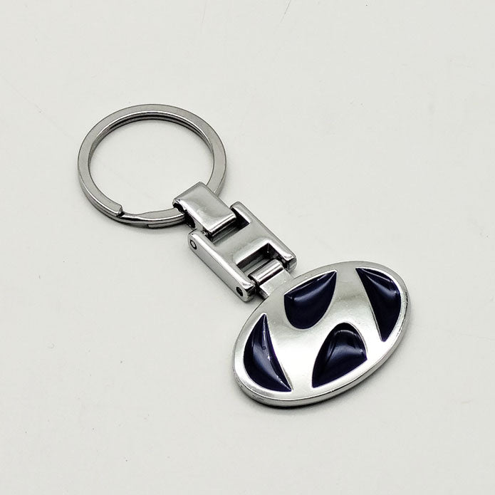 Hyundai Metal Keychain Keyring - Blue And Chrome