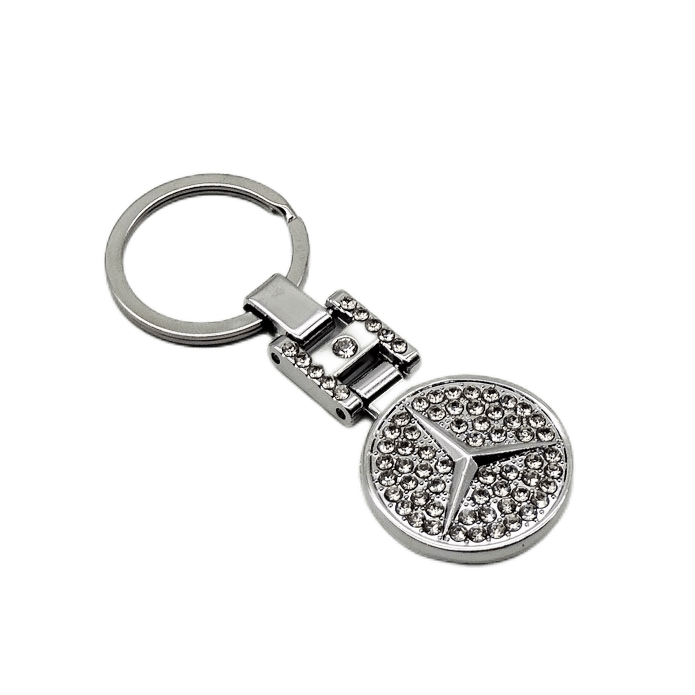 Mercedes Logo Keychain Diamond Style Keyring