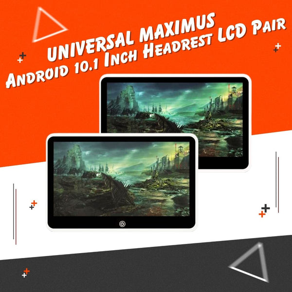 Universal Headrest Android LCD Black 10.1 Inches  - Pair