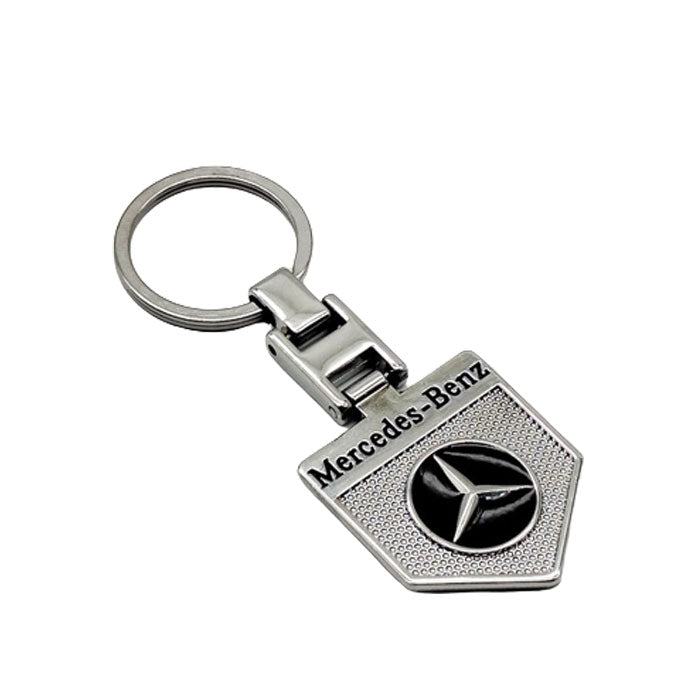 Mercedes Metal Keychain Keyring Badge Style - Chrome