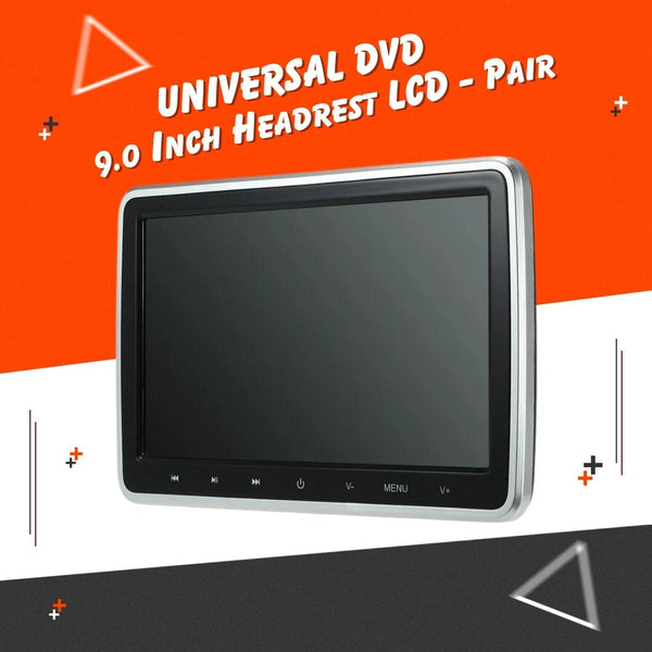 Universal DVD Headrest LCD Silver 9 Inches - Each