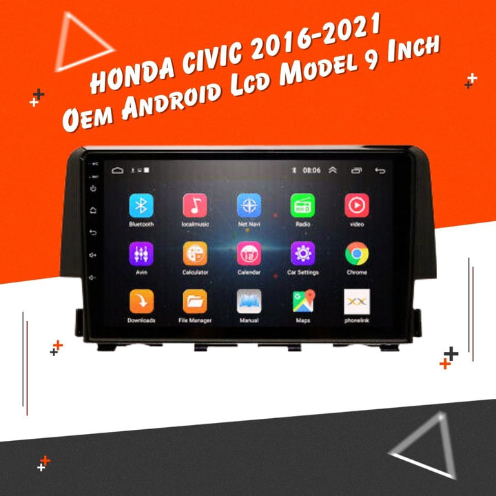 Honda Civic X Android LCD Black 9 Inches - Model 2016-2021