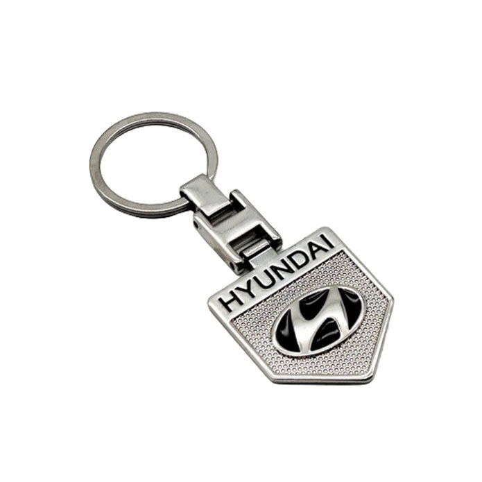 Hyundai Metal Keychain Keyring Badge Style - Chrome