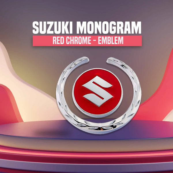 Suzuki Badge Red Chrome