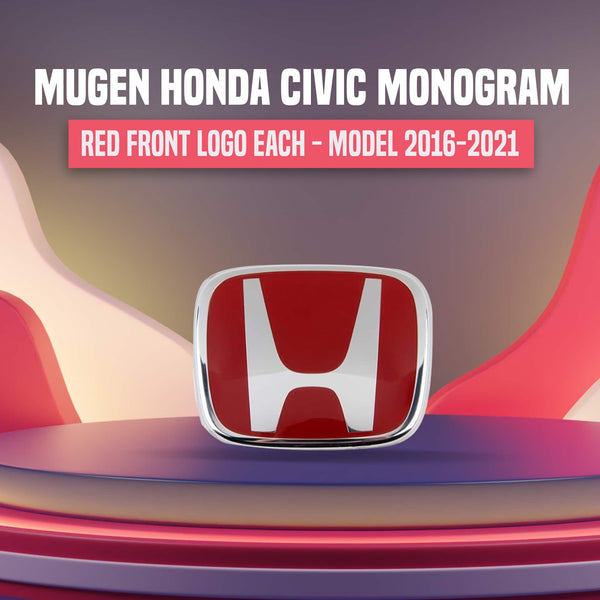 Mugen Honda Red Civic Front Logo Each - Model 2016-2021 (75700-s5t-E11)