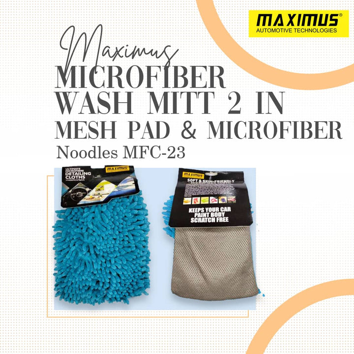 Maximus Wash Mitt 2 in 1 Mesh Pad & Microfiber Noodles MFC-23