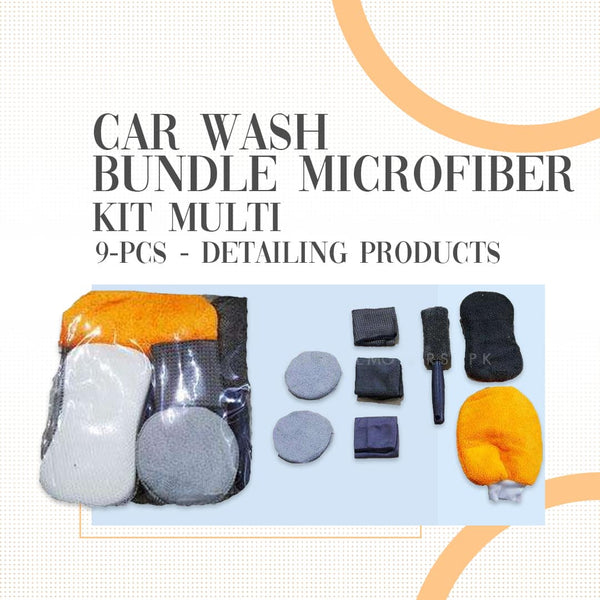 Car Wash Bundle Microfiber Kit - 9 Pcs