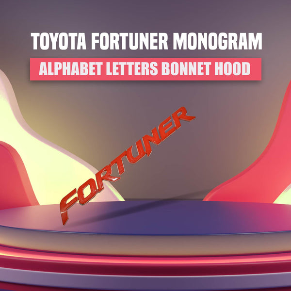 Toyota Fortuner Alphabet Letters Bonnet Hood Logo Red