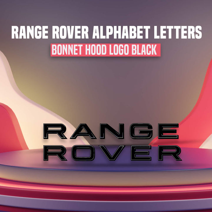 Range Rover Alphabet Letters Bonnet Hood Logo Black