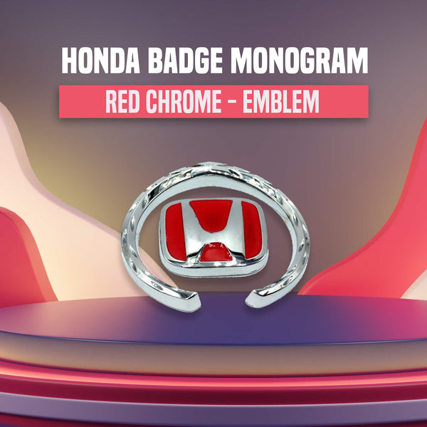 Honda Badge Red Chrome