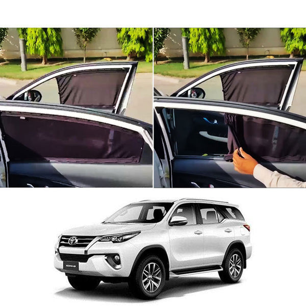 Toyota Fortuner Retractable Curtains Custom Fit Sunshades - Model 2016-2022