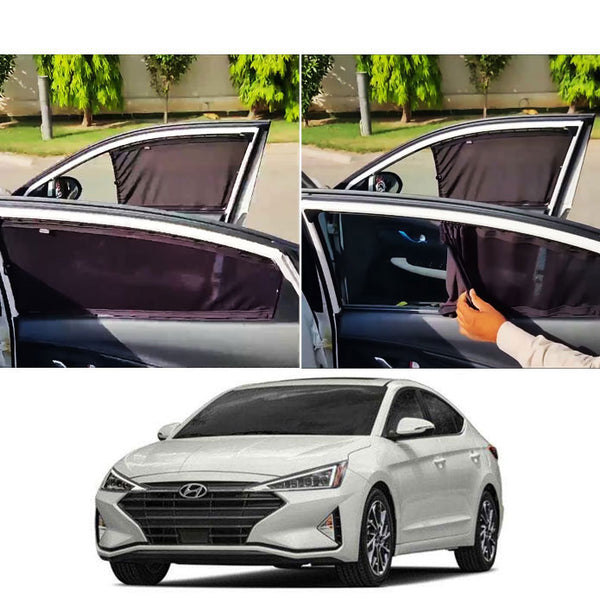 Hyundai Elantra Retractable Curtains Custom Fit Sunshades - Model 2021-2024