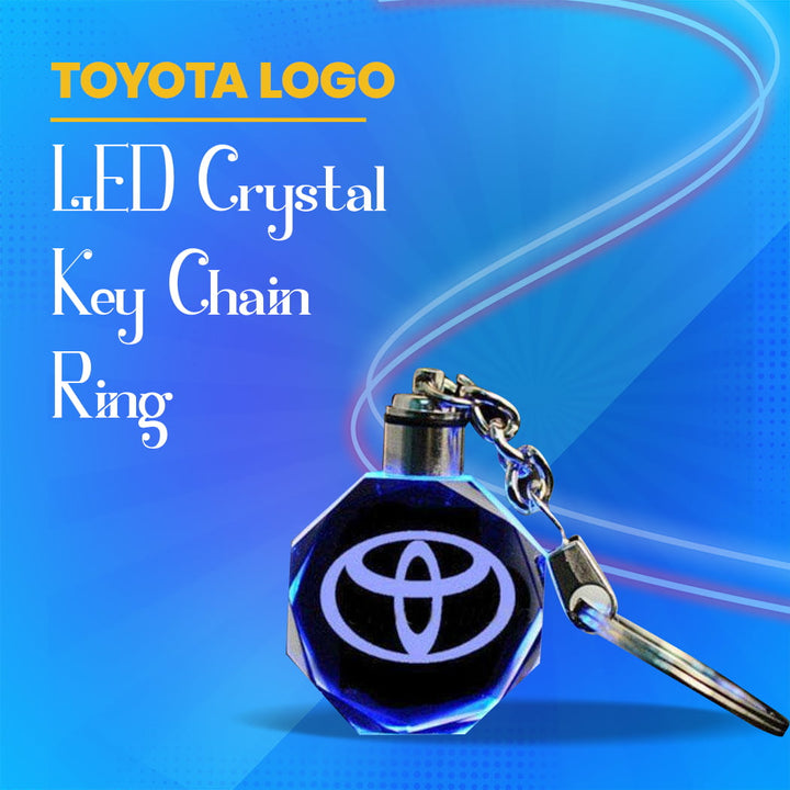 Toyota Logo LED Crystal Key Chain Ring