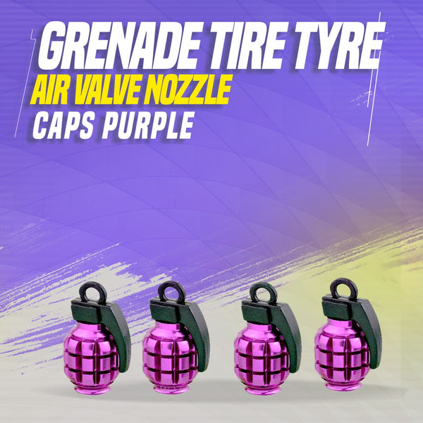 Grenade Tire Tyre Air Valve Nozzle Caps Purple