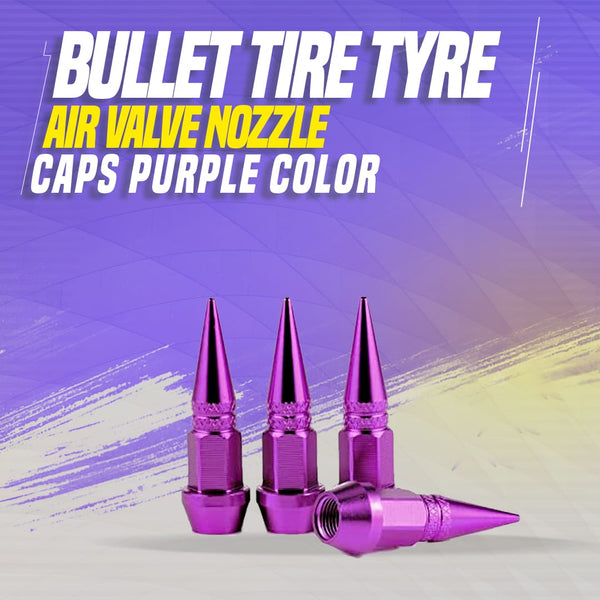 Bullet Tire Tyre Air Valve Nozzle Caps Purple Color