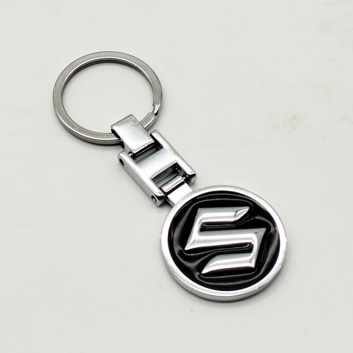 Suzuki Black Metal Keychain Keyring