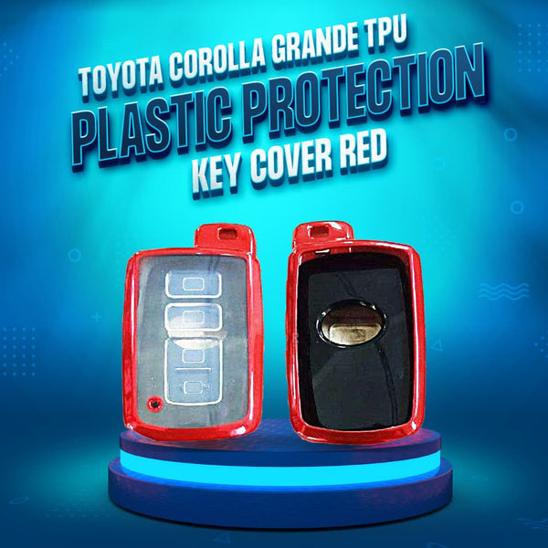 Toyota Corolla Grande TPU Plastic Protection Key Cover Red 4 Button - Model 2021-2022